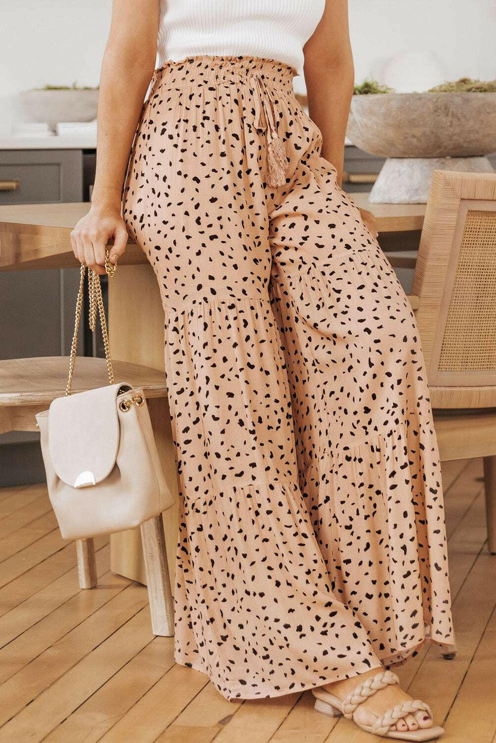 Printed Wide Tiered Pants.