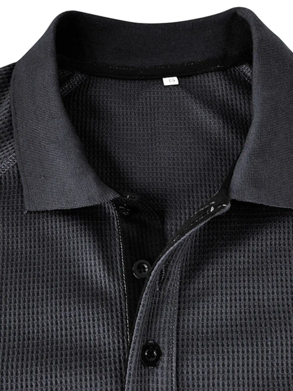Men's Long Sleeve Textured Polo.