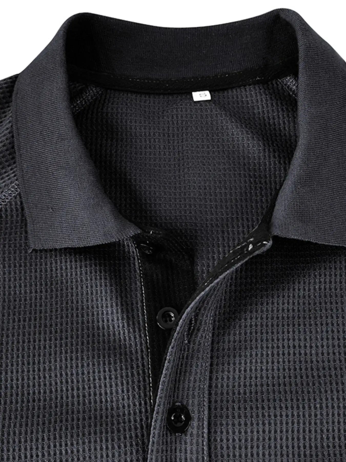 Men's Long Sleeve Textured Polo.