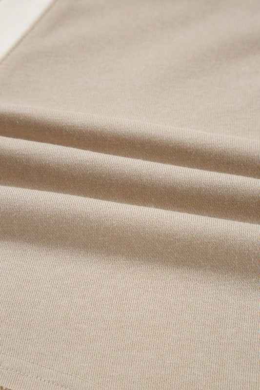 Colorblock Raw Edge Pullover and Drawstring Skirt