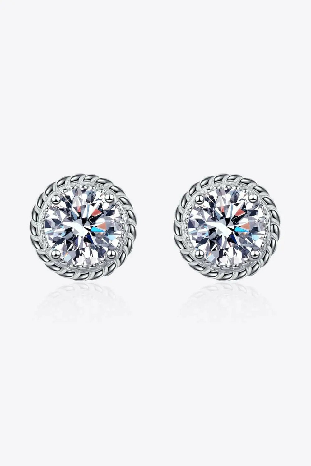 2 Carat Moissanite 925 Sterling Silver Stud Earrings.