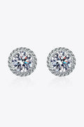 2 Carat Moissanite 925 Sterling Silver Stud Earrings.