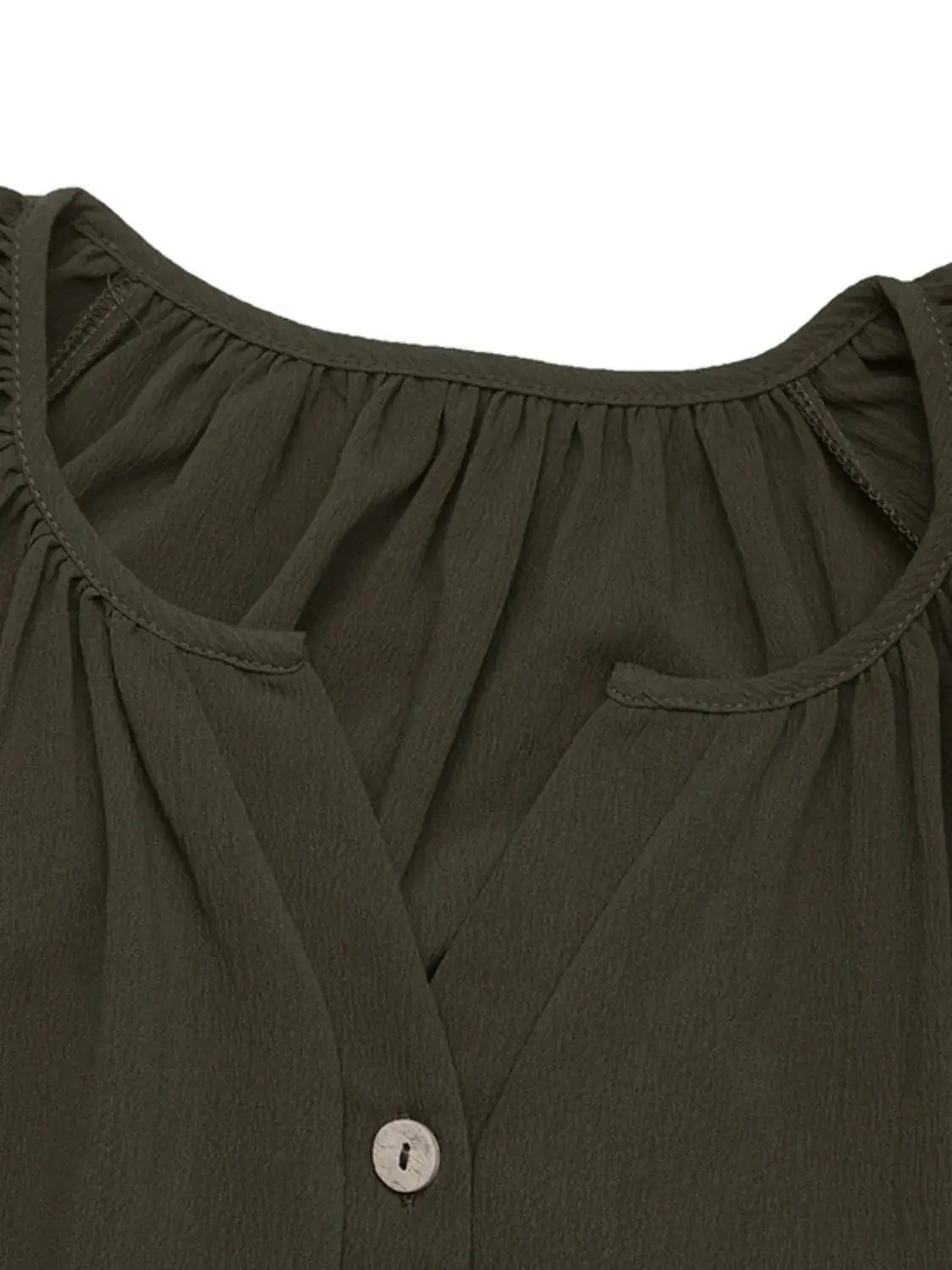 Button Front Balloon Sleeve Dress.