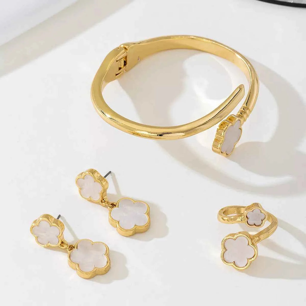 18K Gold-Plated Flower Jewelry Set