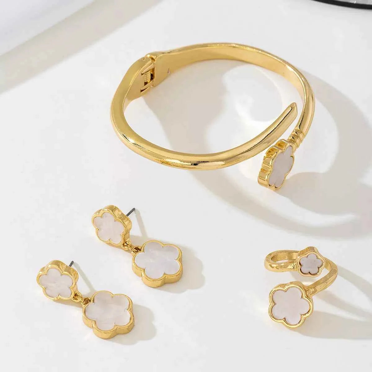 18K Gold-Plated Flower Jewelry Set