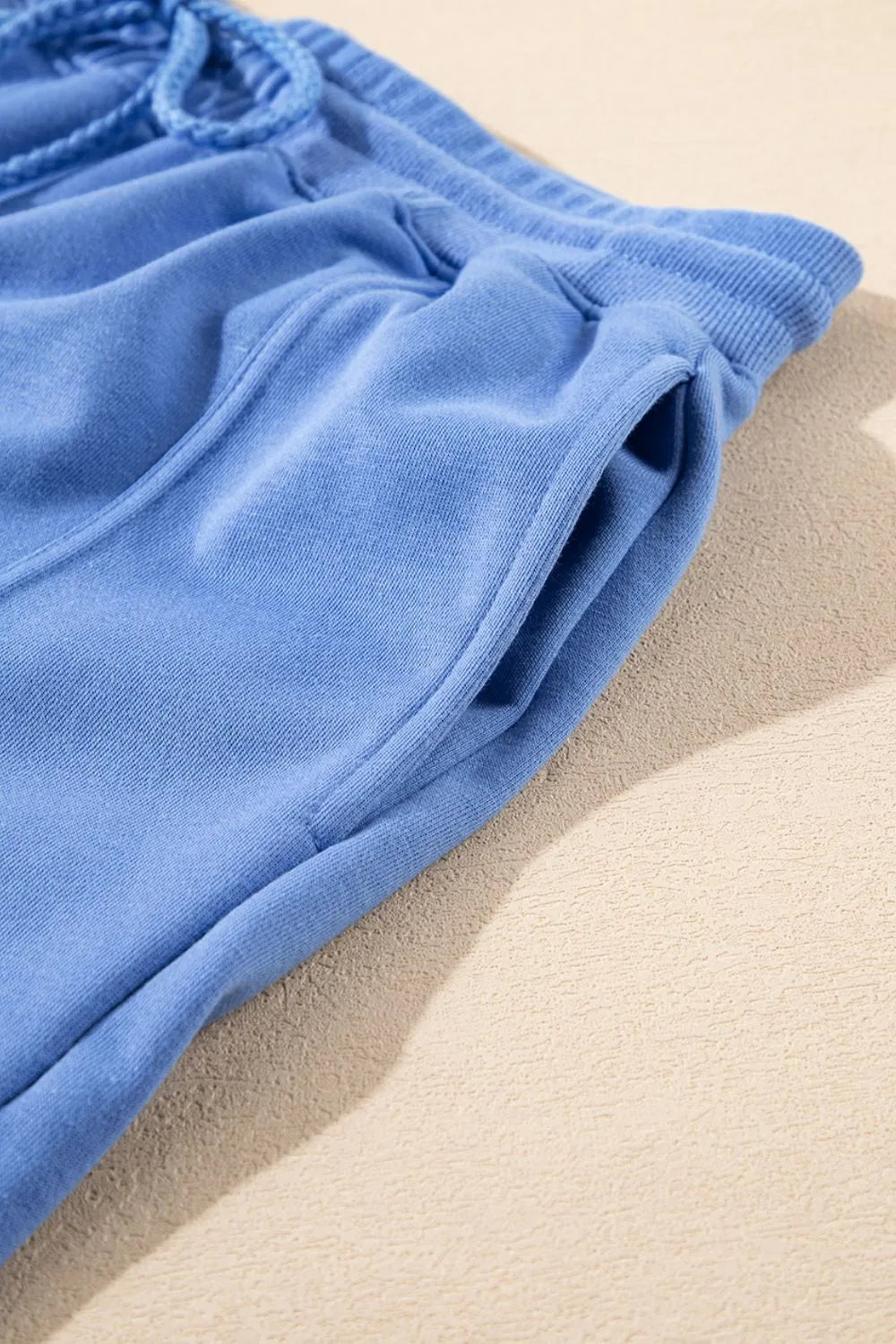 Drawstring Zipped Short Sleeve Hoodie and Shorts Set.