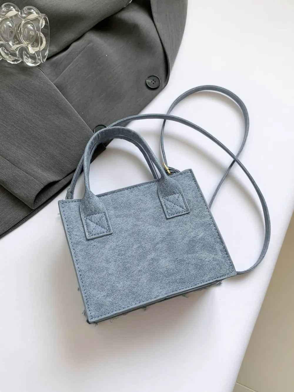 Raw Edge Plaid Shoulder Bag