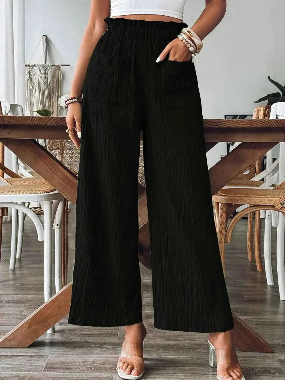 Frill Wide Leg Pants.