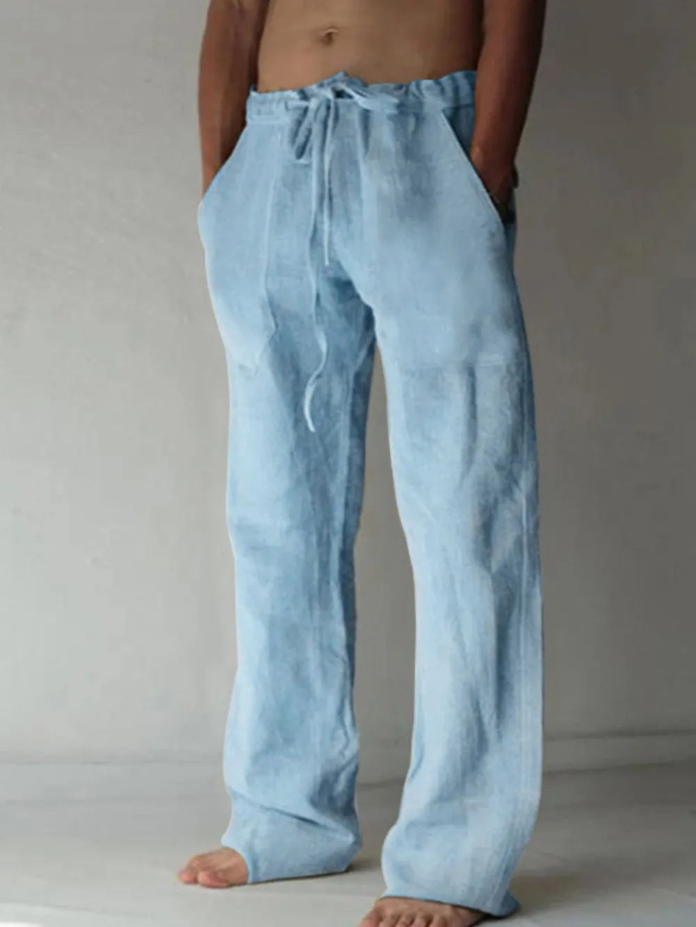 Men's Plus Size Drawstring Loose Fit Pants.