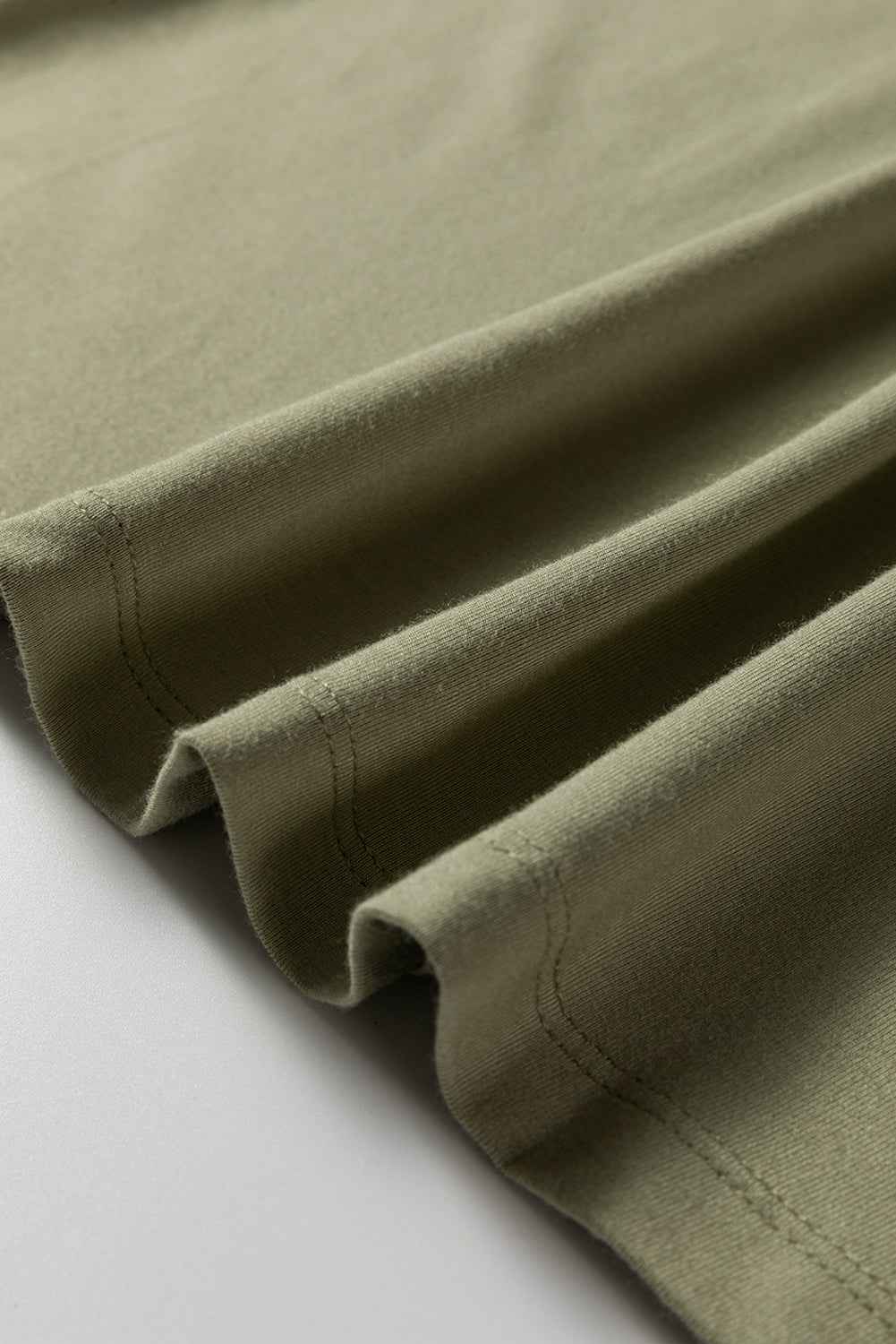 Laurel Green Solid Color Long Sleeve Fitted Top