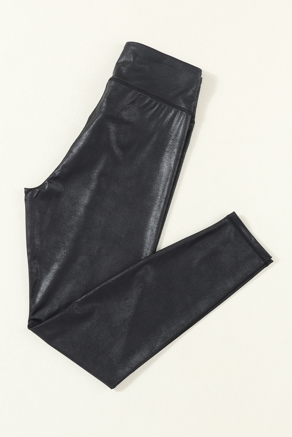 Black Crossed Dip Waist Sleek Leather Leggings Dear-Lover Dropshipping