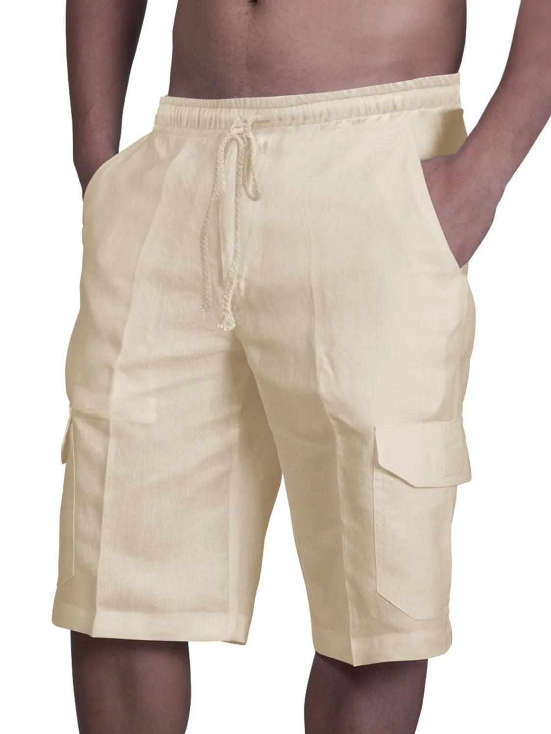 Drawstring Pocketed Shorts for men.