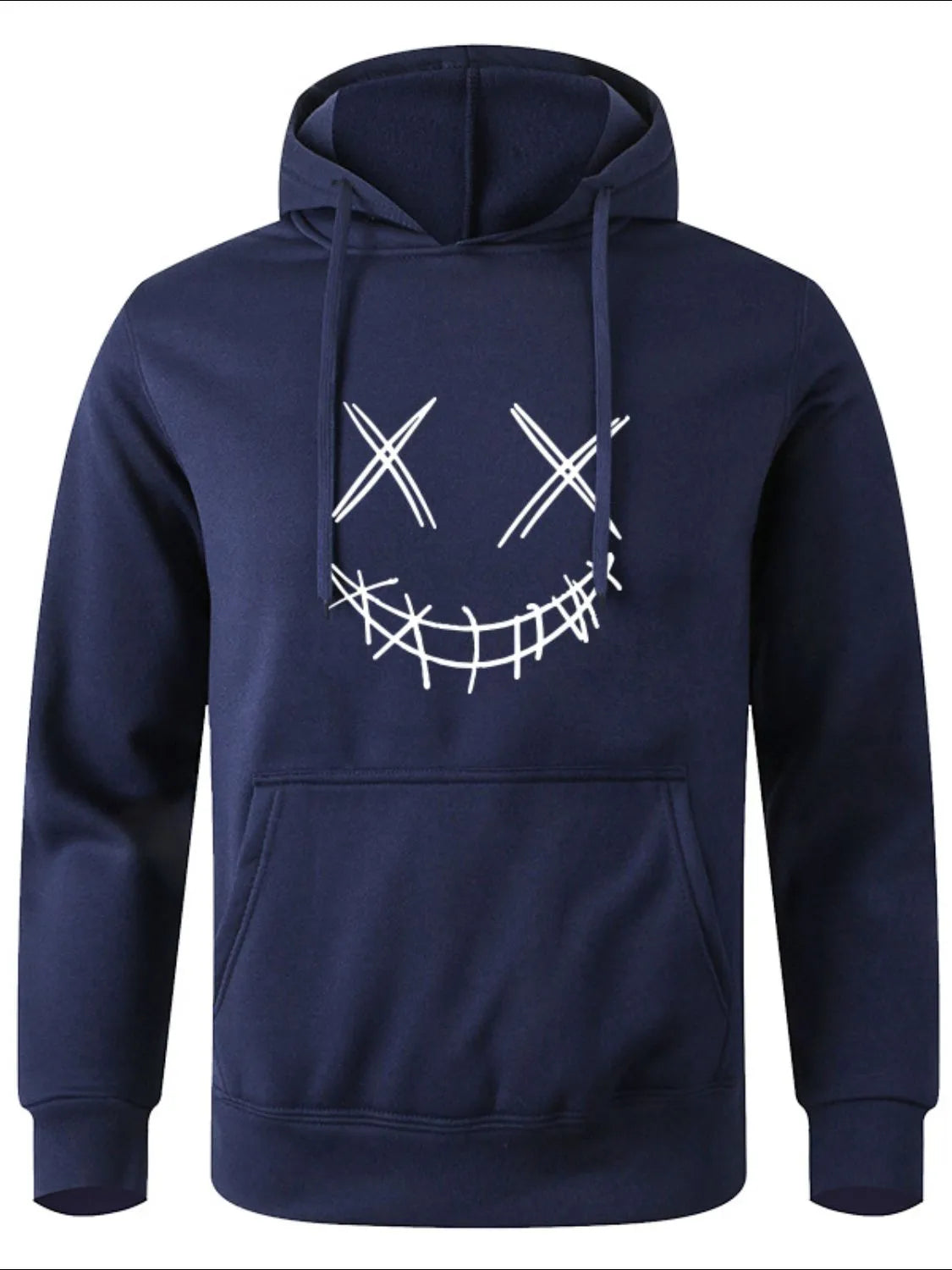 Men's Full Size Drawstring Graphic Long Sleeve Hoodie Plus Size.