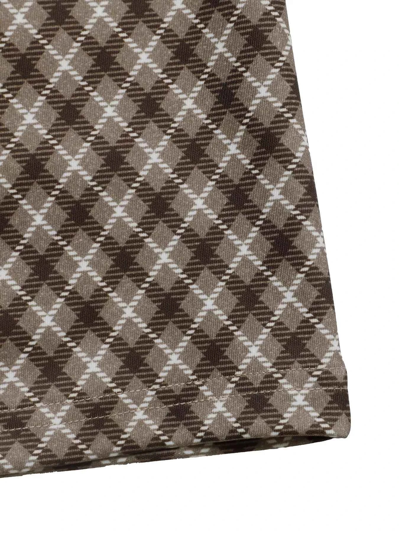 Plaid High-Waisted Wide Leg Pants.