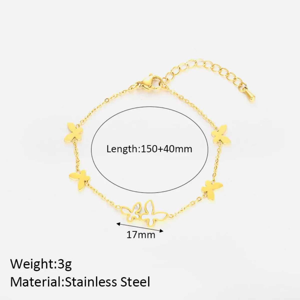 18K Gold-Plated Butterfly Charm Bracelet