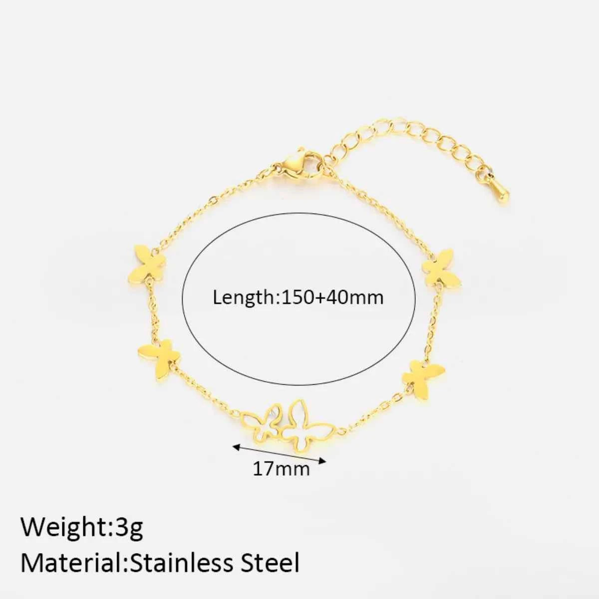 18K Gold-Plated Butterfly Charm Bracelet