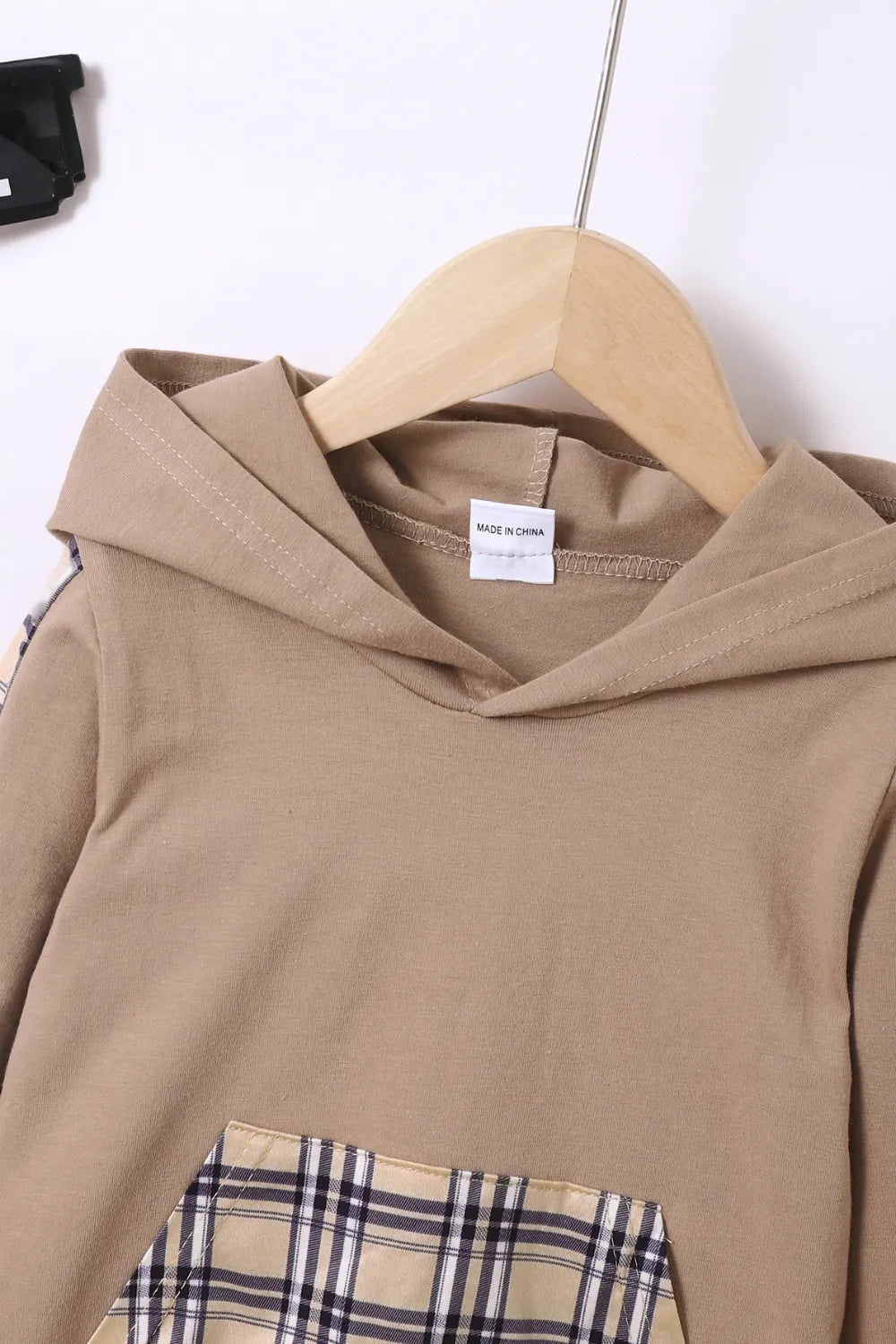 Children's Plaid Hoodie and pants Set.