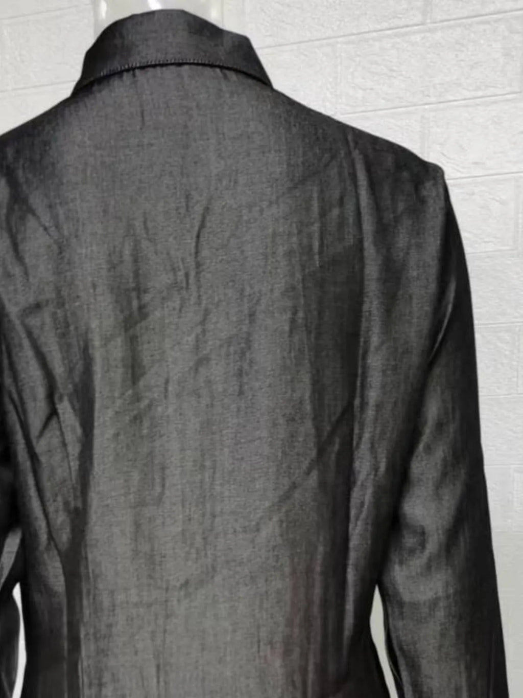 Full Size Button-Down Maxi Denim Dress Plus Size.