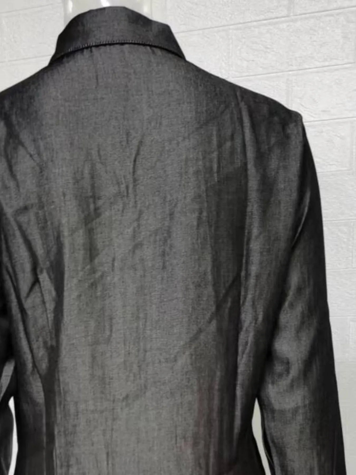 Full Size Button-Down Maxi Denim Dress Plus Size.