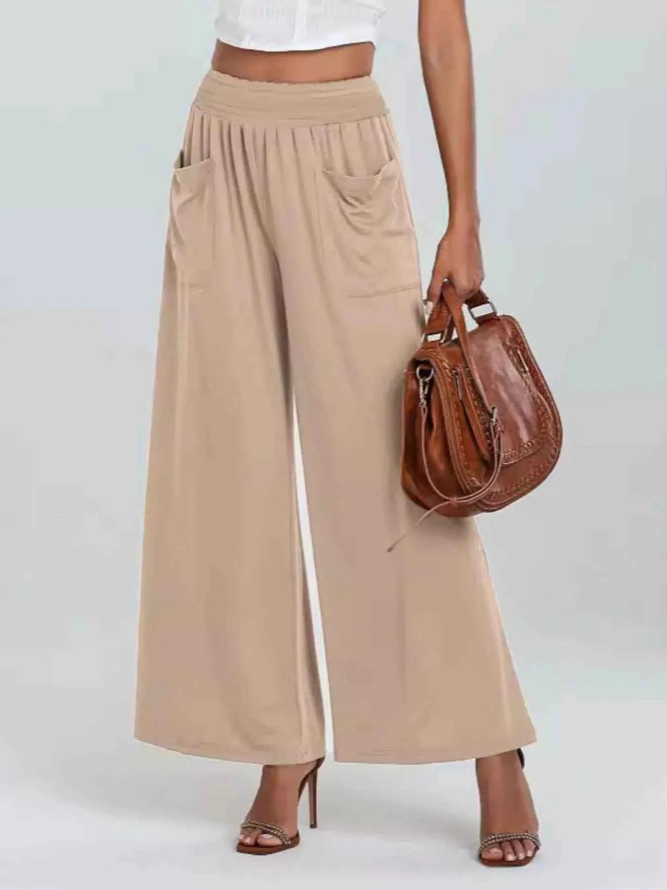 High-Waisted Wide Leg Pants with Pockets.