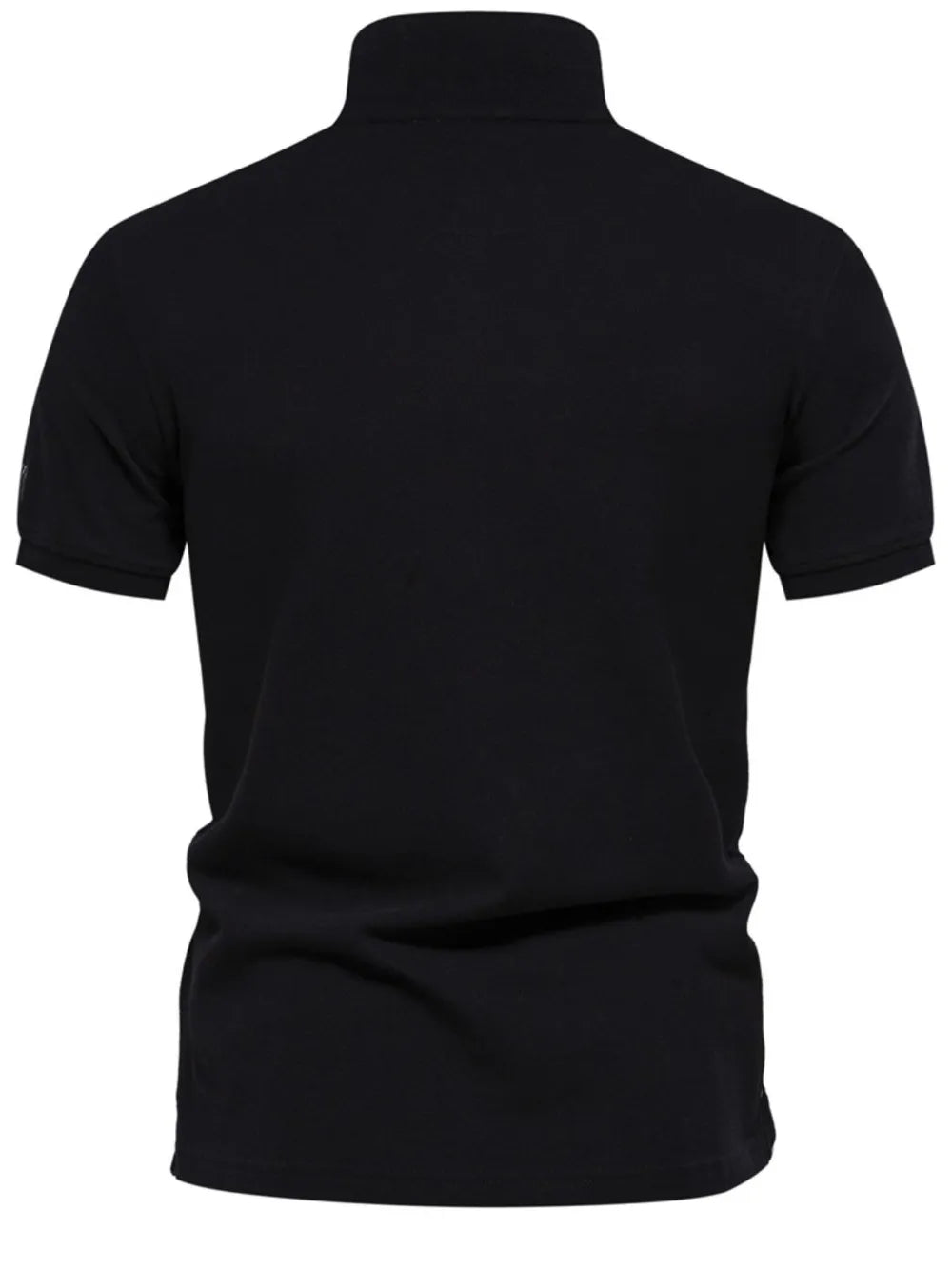 Men's Collared Neck Geometric Embroidered Polo.