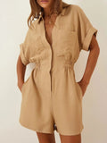 Johnny Collar Short Sleeve Romper.