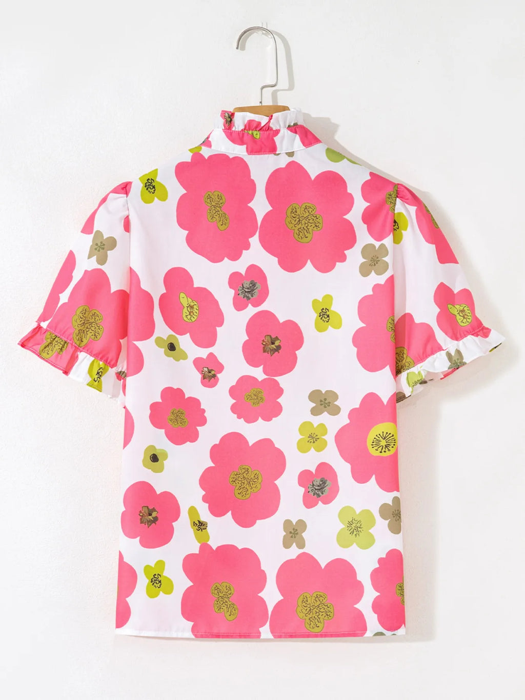 Floral Print Short Sleeve Blouse.