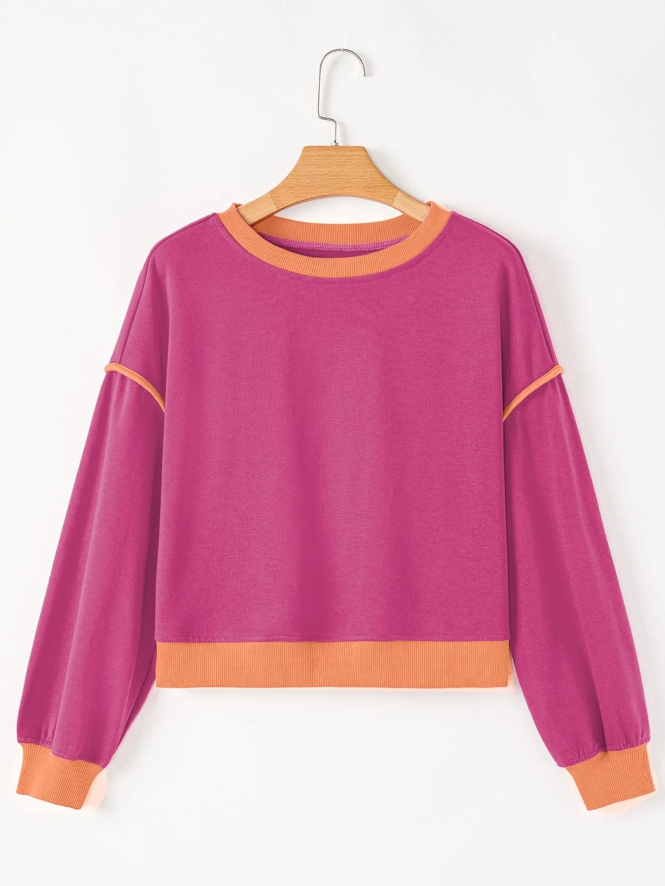 Contrast Trim Long Sleeve Top and Skort Set.