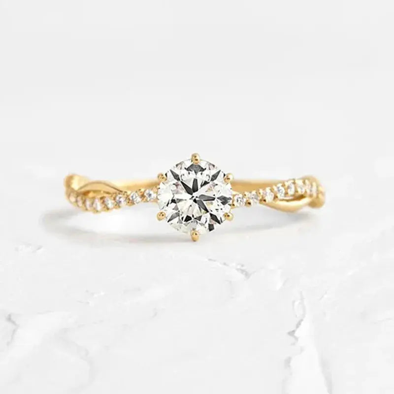 925 Sterling Silver Inlaid Zircon Ring.