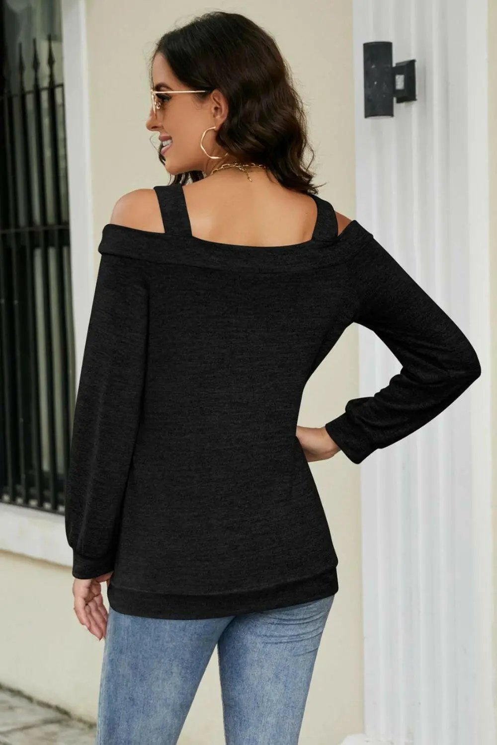 Cutout Cold-Shoulder Top.