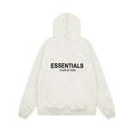 Hooded hoodie with black letters flocked FOG double thread ESSENTIALS eprolo