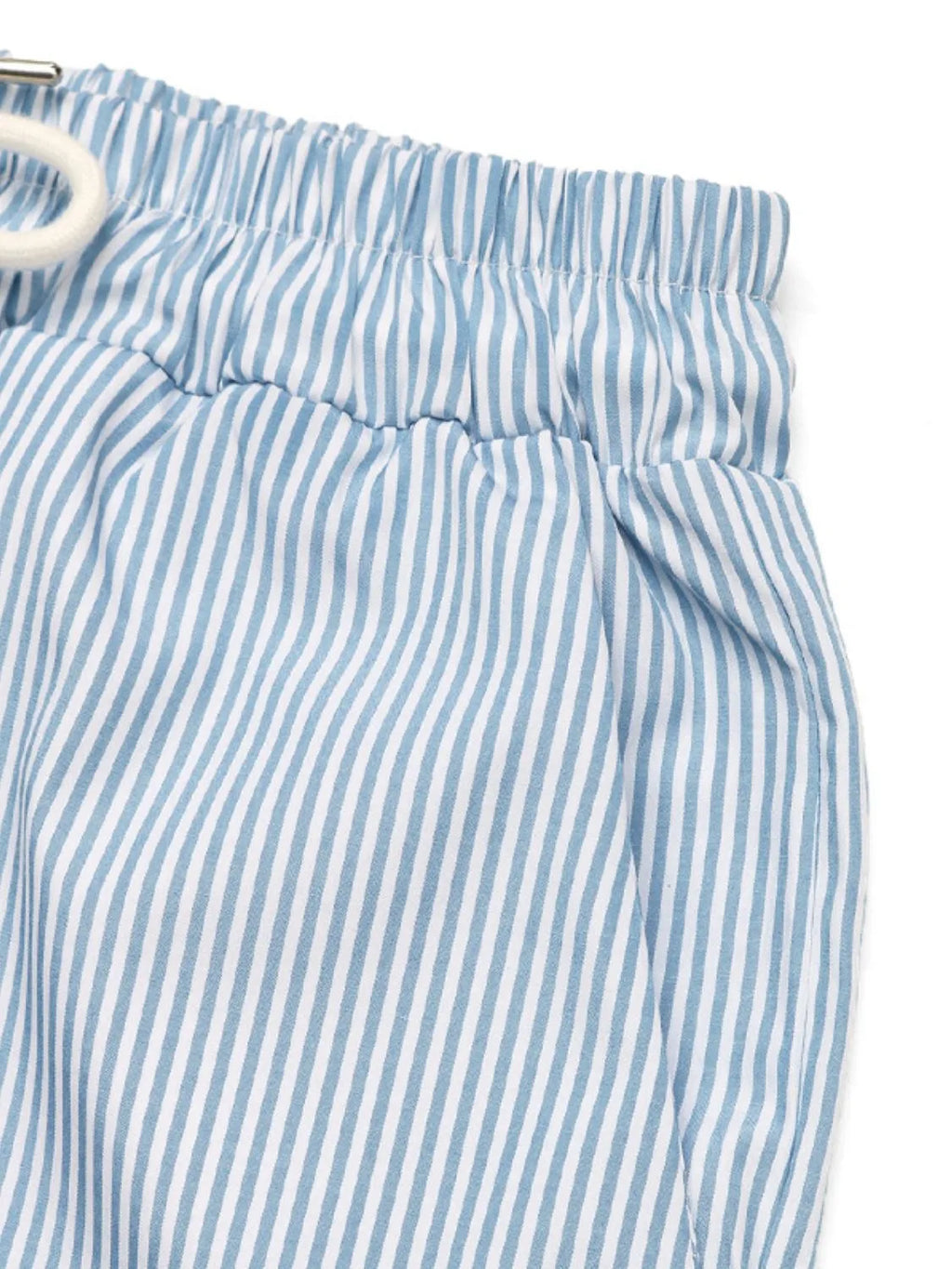 Drawstring Striped Wide Leg Cargo Pants.