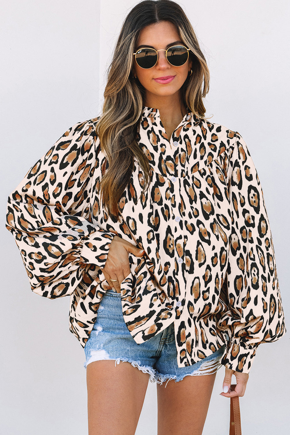 Jet Stream Oversized Leopard Print Balloon Sleeve Casual Shirt Dear-Lover Dropshipping