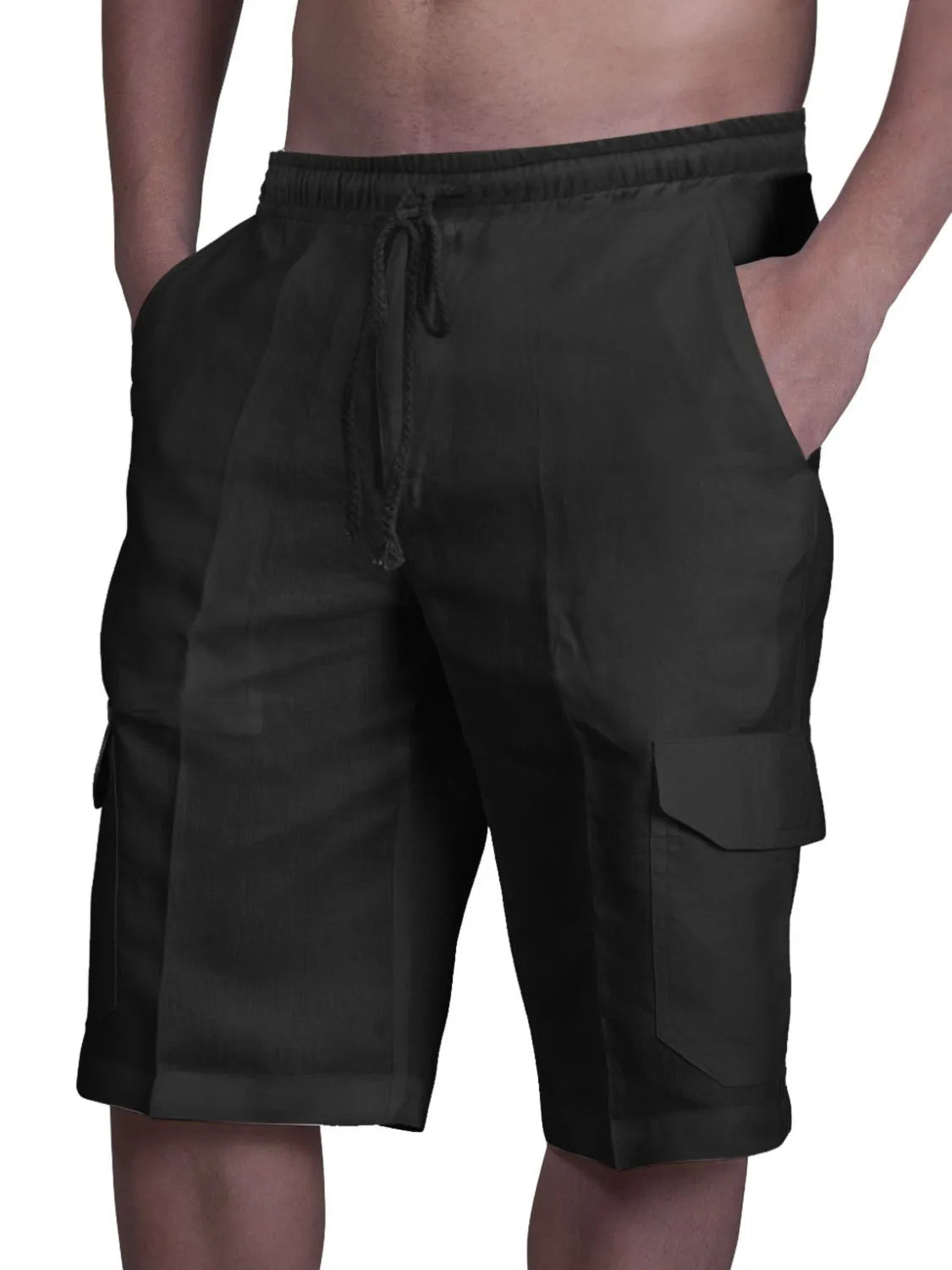 Drawstring Pocketed Shorts for men.