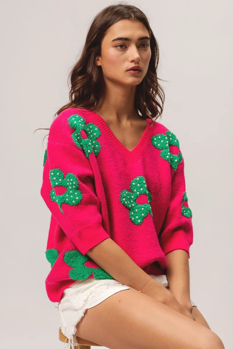 Flowers Sweater Top.