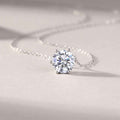 Afternoon Rose - A Fashionable And Light Luxury Jewelry Pendant Necklace Set With Top-quality Moissanite, S925 Silver Plated Platinum