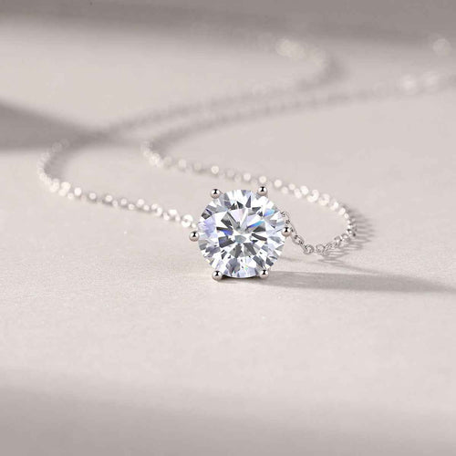 Afternoon Rose - A Fashionable And Light Luxury Jewelry Pendant Necklace Set With Top-quality Moissanite, S925 Silver Plated Platinum