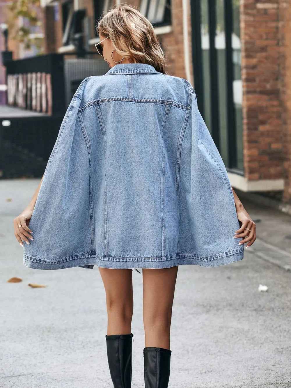Fashionable irregular loose and versatile denim jacket