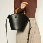 New design bucket bag fashion bamboo handle soft leather women bag single shoulder crossbody bag eprolo