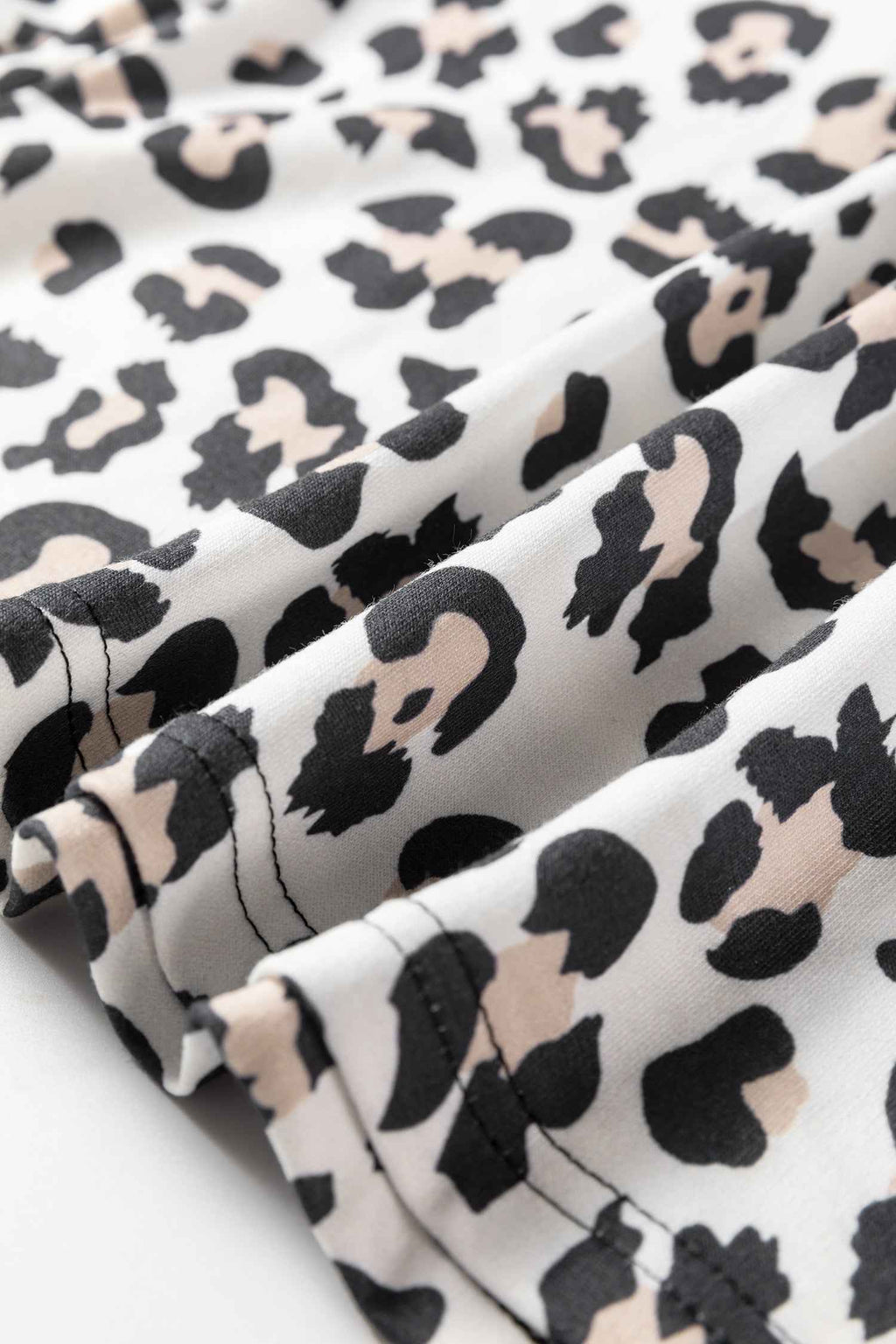 Black Color Block Leopard Patchwork Long Sleeve Casual Top