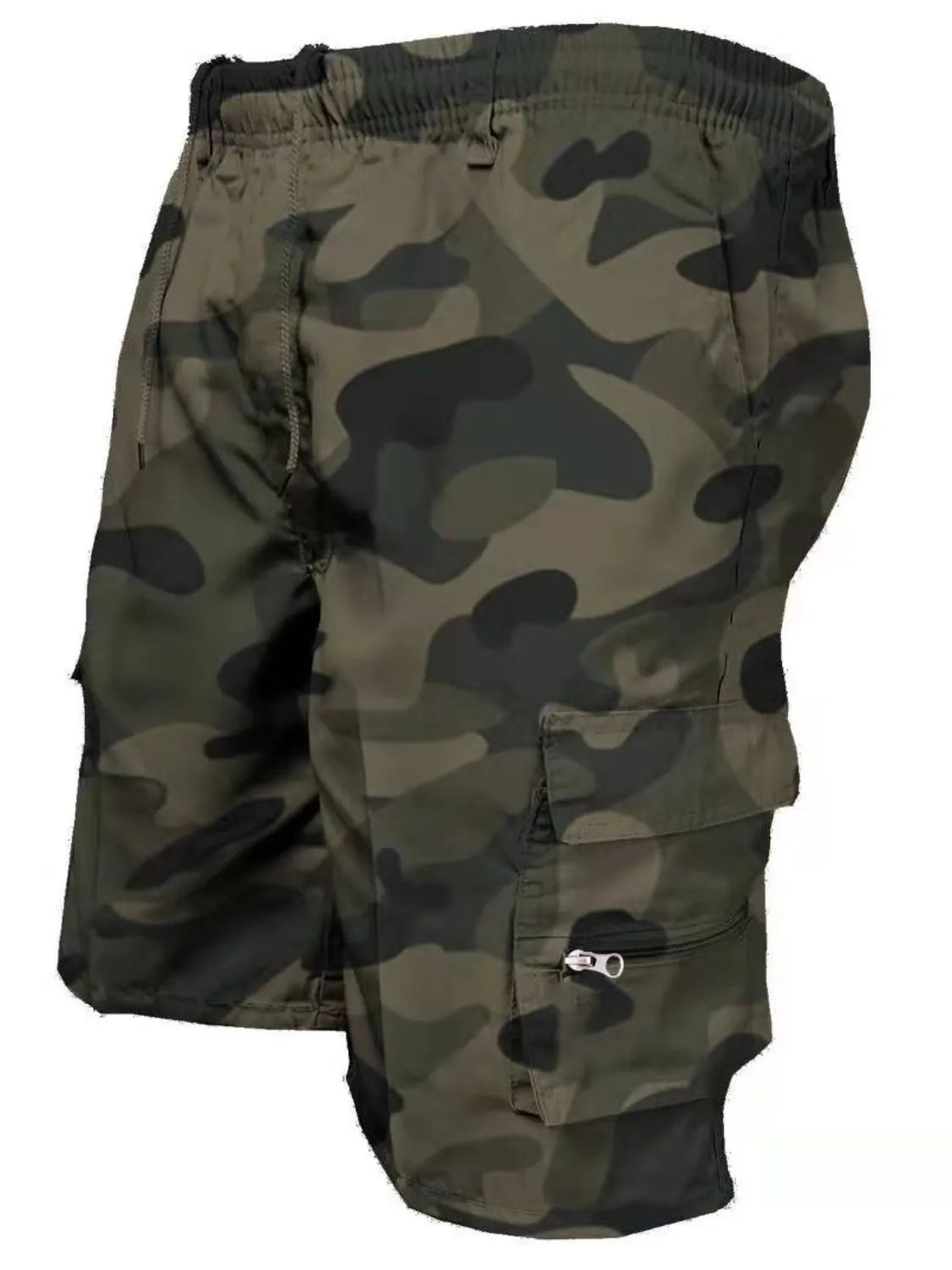 Men's Plus Size Drawstring Shorts with Cargo Pockets.