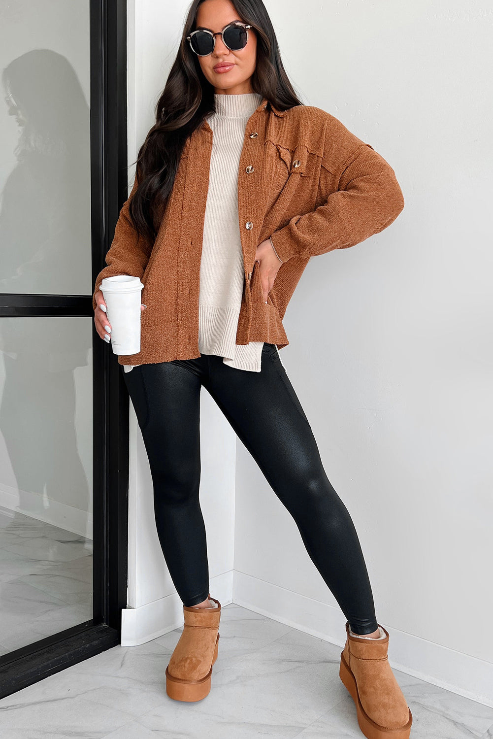 Black V Crossover High Waist Pocketed Leggings Dear-Lover Dropshipping