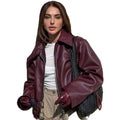 PU leather jacket loose jacket women's zipper leather jacket