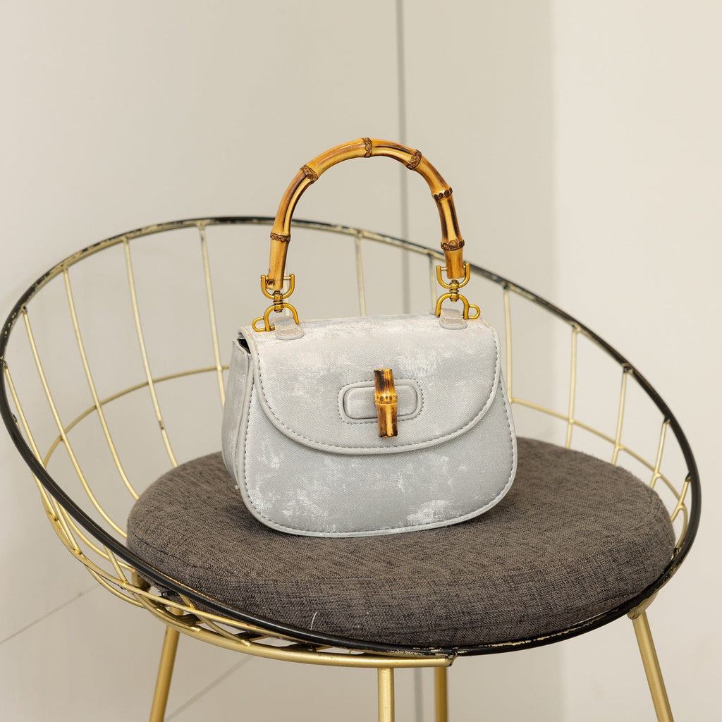 Western style bamboo joint handbag versatile commuting bag single shoulder crossbody saddle bag eprolo