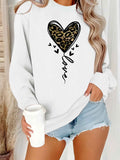 Leopard print heart-shaped printed hoodie