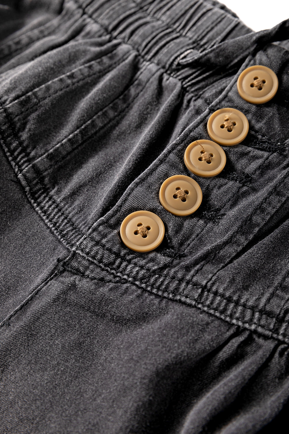 Carbon Grey Mineral Wash Button Fly Waist Wide Leg Jeans Dear-Lover Dropshipping