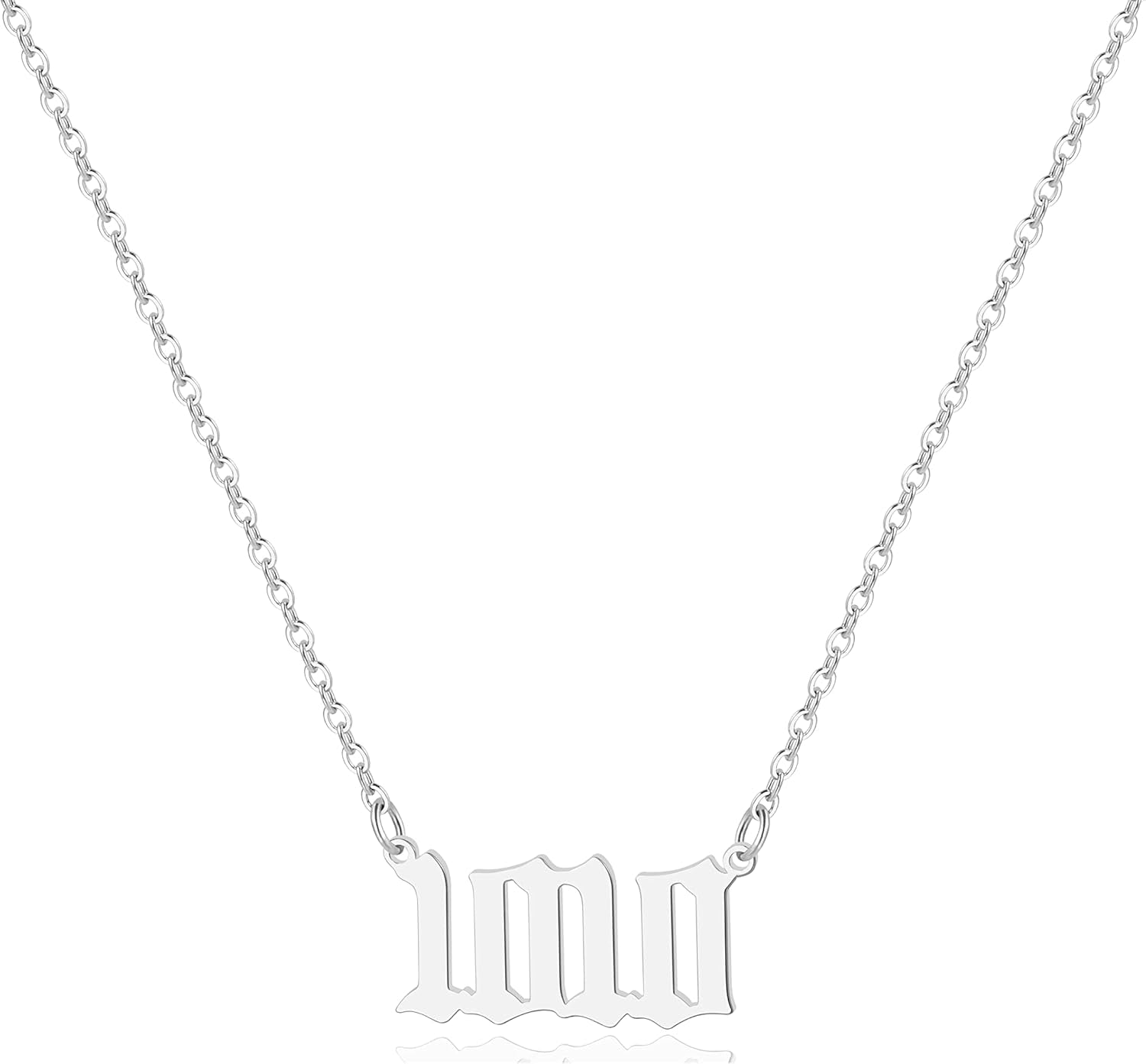 Angel Number Necklace for Women, 18K Gold Plated 000 111 222 333 444 555 666 777 888 999 Necklace Numerology Jewelry