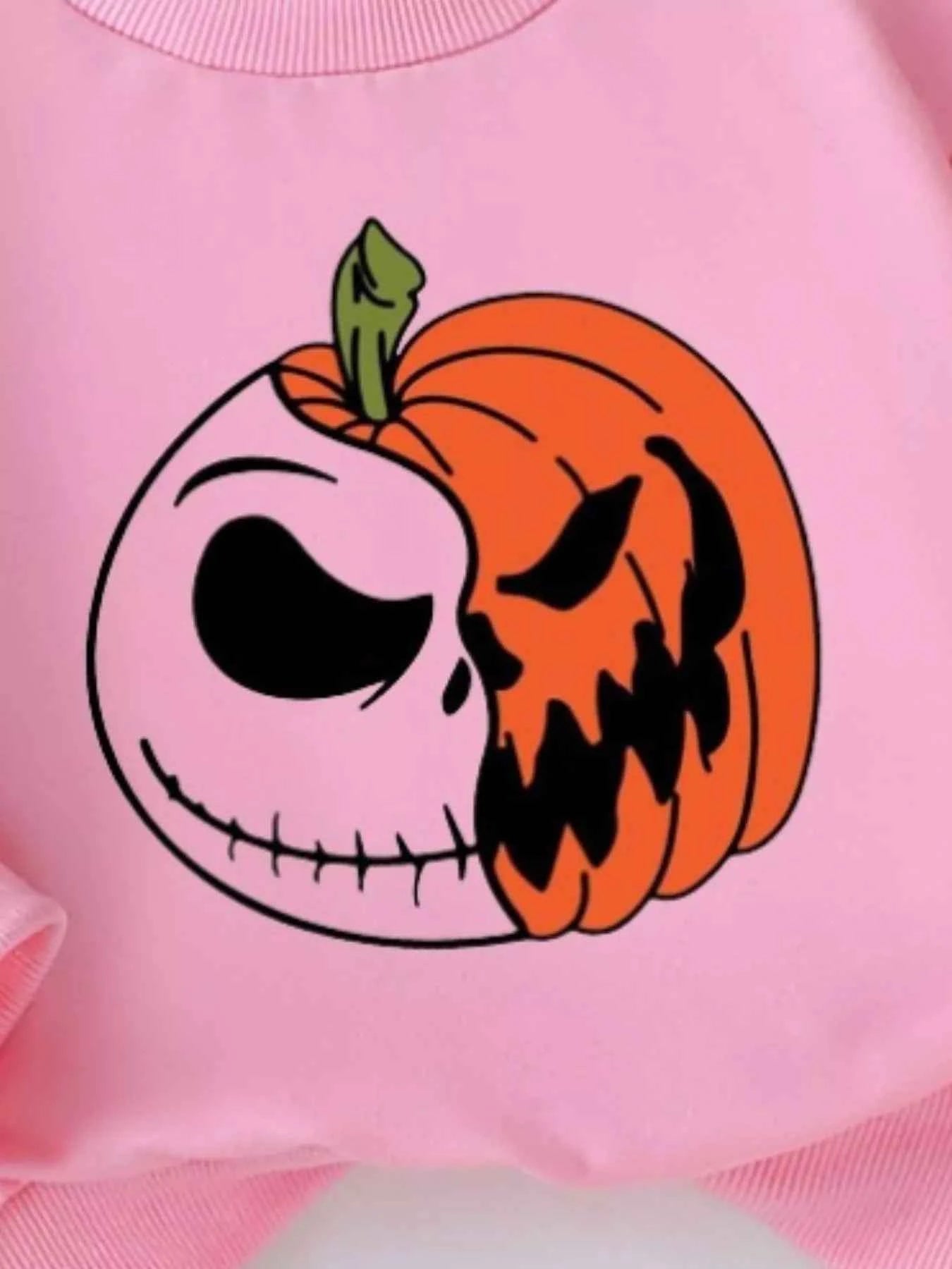 Children's Halloween Graphic Sweatshirt and Flare Pants Set