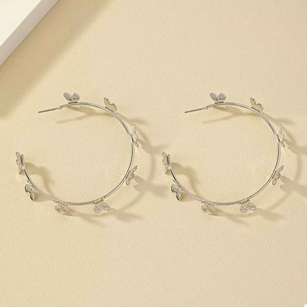 Butterfly Vine Hoop Earrings
