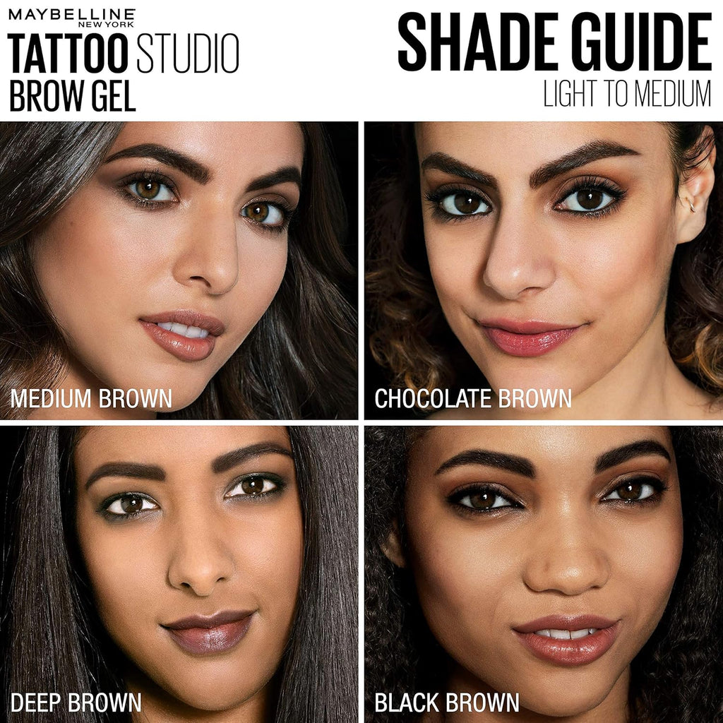 Maybelline Tattoostudio Waterproof Eyebrow Gel Makeup, Soft Brown, 1 Count